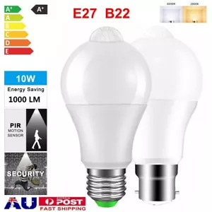 4/6/8x E27/B22 10W PIR Sensor Motion Smart LED Bulb Light Lamp Globe Bulb 220V - Picture 1 of 15
