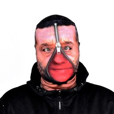 3D BLACK HAIR ZIP BLOODY FACE EFFEC FABRIC FACE MASK HALLOWEEN FS210 - Image 1 of 4