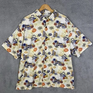 Disney Cruise Hawaiian Shirt Men XL 100% Cotton SS Skull Skoolie Bus Surf Beach - Picture 1 of 10