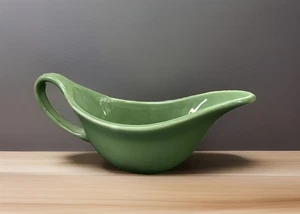 VTG New Syracuse China Co Dark Sage Green Pottery Gravy Sauce Boat - Picture 1 of 6