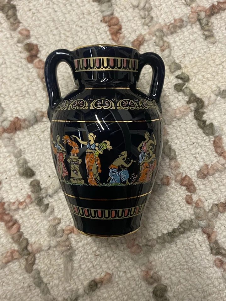 Handmade Greek Miniature Vase – 24k Gold Detail – A.K. Greece - Image 1 of 4