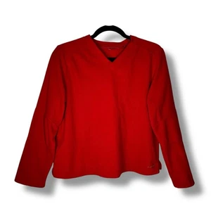 NYJeans Red Vneck 90s Style Sweater Sweatshirt Medium - “Jaina” - Picture 1 of 23