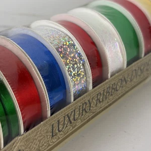 Cinta de Navidad Azul Dorado Verde Rojo Para Envoltura de Regalo 1000 Pies Grandeur Noel - Imagen 1 de 8