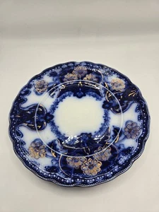 Wood & Sons England Seville Flow Blue Gold Berry Small Dessert Plate - Picture 1 of 6
