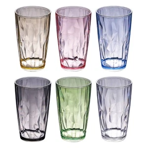 Unbreakable Acrylic Drinking Glasses 490ml Shatterproof Water Tumblers Reusable - Bild 1 von 14