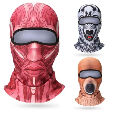 3D Printed Cycling Mask Motorcycle Riding Balaclava Halloween Full Face Mask - Image 1 of 4