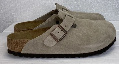 Zuecos Birkenstock Boston BS para mujer talla 8 estrechos de gamuza topo suave para cama sin cordones Foto 1 de 4