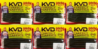 (LOT OF 6) STRIKE KING KVD OCHO 5" OCHO5-109 DOUBLE HEADER RED CP4373 - Image 1 of 2
