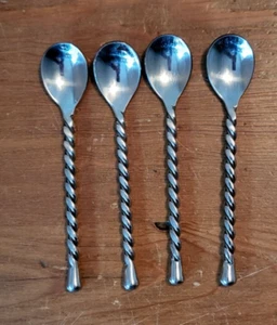 Set of 4 - Gourmet Settings SILVER TEAR 18/10 Stainless Mini Spoons - Picture 1 of 5