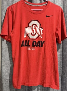 Nike OHIO STATE Elite ALL DAY Red Graphic  short sleeve T Shirt Mens Small Logo - Picture 1 of 7