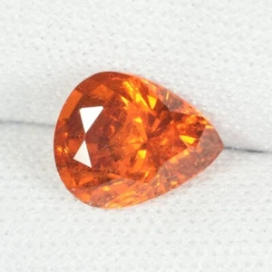 2.06 ct GLITTERING ORANGE RED NATURAL SPESSARTITE GARNET Pear See Vdo 6514 LG ! - Picture 1 of 2