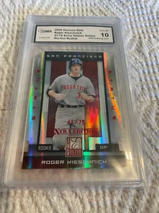 ROGER KIESCHNICK GIANTS 2008 DONRUSS ELITE STATUS DIE-CUT RC # 41/75 GRADED 10 - Bild 1 von 2
