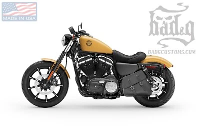 Harley SPORTSTER LEFT Side LEATHER Solo BAG Saddlebag - SL012 BAD&G CustomS - Image 1 of 4