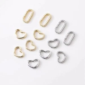 4pc Oval Heart Spring Clasp,Oval Love Heart Lobster Claw Clasp,Jewelry Claw Hook - Picture 1 of 7