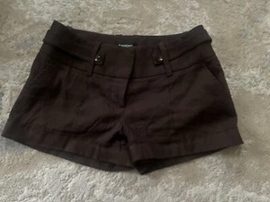 Bebe Brown Linen Dress Shorts Size 6 - Picture 1 of 3