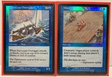 MTG Saprazzan Outrigger & Misstep Mercadian Masques 1999 LP Rare FOIL MISPRINT