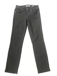 Pantalones de mezclilla Anthropologie Level 99 talla 25 negro lirio CROP ajustados rectos elásticos - Imagen 1 de 11