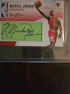 Michael Jordan Signed Custom Cut Auto Logoman Patch Card 1/1 - Picture 1 of 5