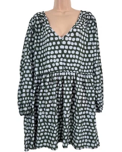 YOURS khaki green grey polka dot spotty tunic dress plus size 24 - Picture 1 of 4