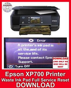 Epson XP700 Printer Waste Ink Pad Full Service Reset DOWNLOAD
