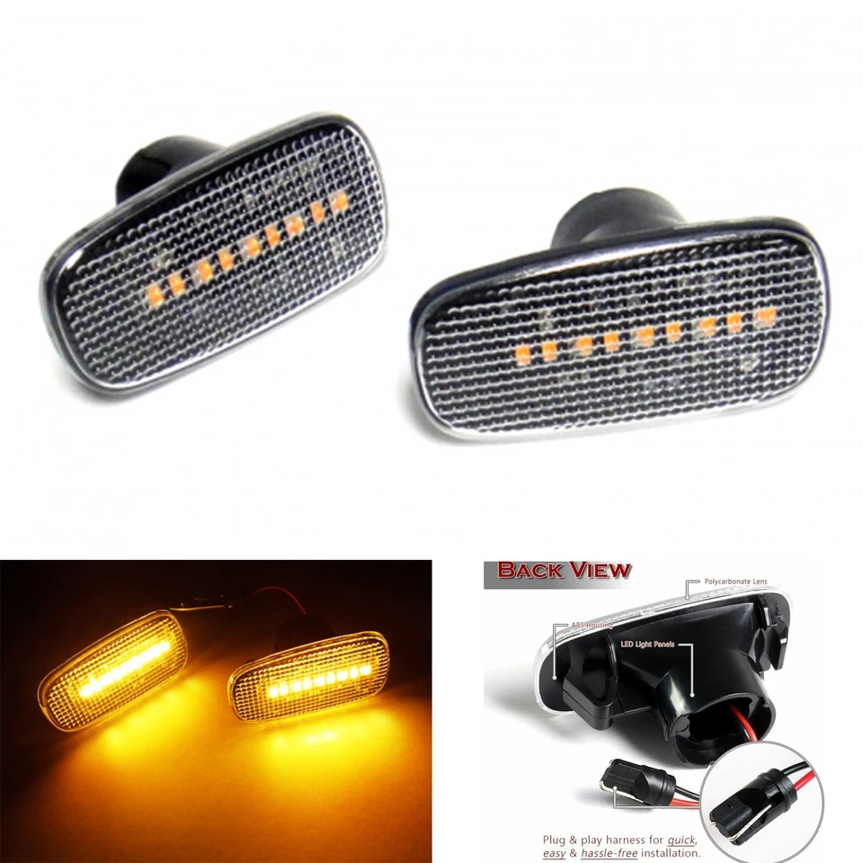 Clear Lens Amber LED Signal Side Marker Lights Lamps For 2004 2005 2006 Scion xB Foto 1 de 4