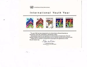 Tarjeta de recuerdo 1984 UN Mint internacional juvenil año 21 tarjetas en subasta - Imagen 1 de 1