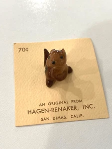 Figura de ardilla miniatura Hagen Renaker de colección en tarjeta de papel original NUEVO - Imagen 1 de 6