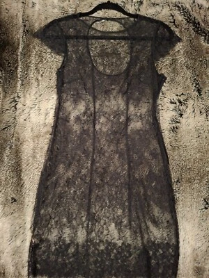 NUEVO SIN ETIQUETAS Raro Agent Provocateur Ismerelda Negro Encaje Transparente Vestido Talla AP4 (Grande) Foto 1 de 4
