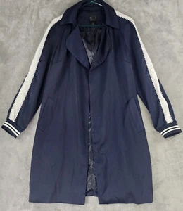 Belle Vere Coat Womens Size S Blue White Stripe Long Sleeve Open Trench Coat - Picture 1 of 11
