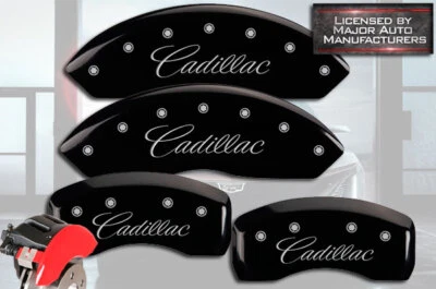 2004-2009 "Cadillac" SRX Front + Rear Black MGP Brake Disc Caliper Covers 4p Set - Image 1 of 4