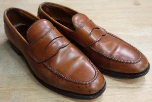 ALLEN EDMONDS Hillcrest Mens Dress Shoes Soft Brown Woven Leather Cap Oxford 9 D - Picture 1 of 16