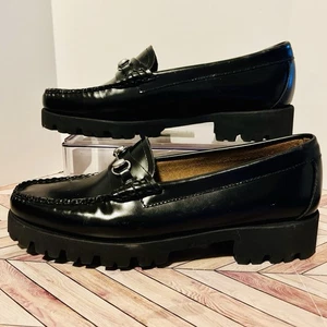 GH Bass Weejuns Lianna Bit Super Lug Damen 8,5 M schwarz Leder Halbschuhe adrette - Bild 1 von 8