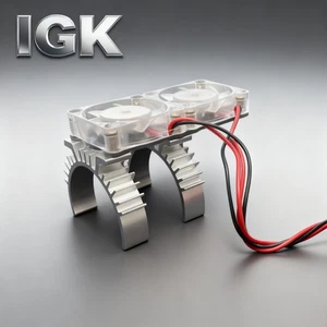 1/10 CNC Aluminum Motor Heat Sink with 33mm Dual Fans for Traxxas TRX-4/TRX4 - Picture 1 of 4