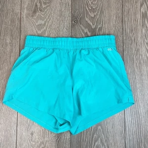 DSG Shorts Stride Girls Mid Rise Built In Brief XL Teal Blue Burst New - Picture 1 of 6