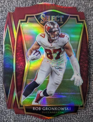 Rob Gronkowski 2020 Panini Select, Premier Level, #141 Mrn Die Cut PRINT ERROR  - Image 1 of 4