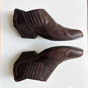 Reba Ankle Boots Womens Size 9M Saloon Brown Leather Shoes Western Cowgirl - Picture 1 of 20