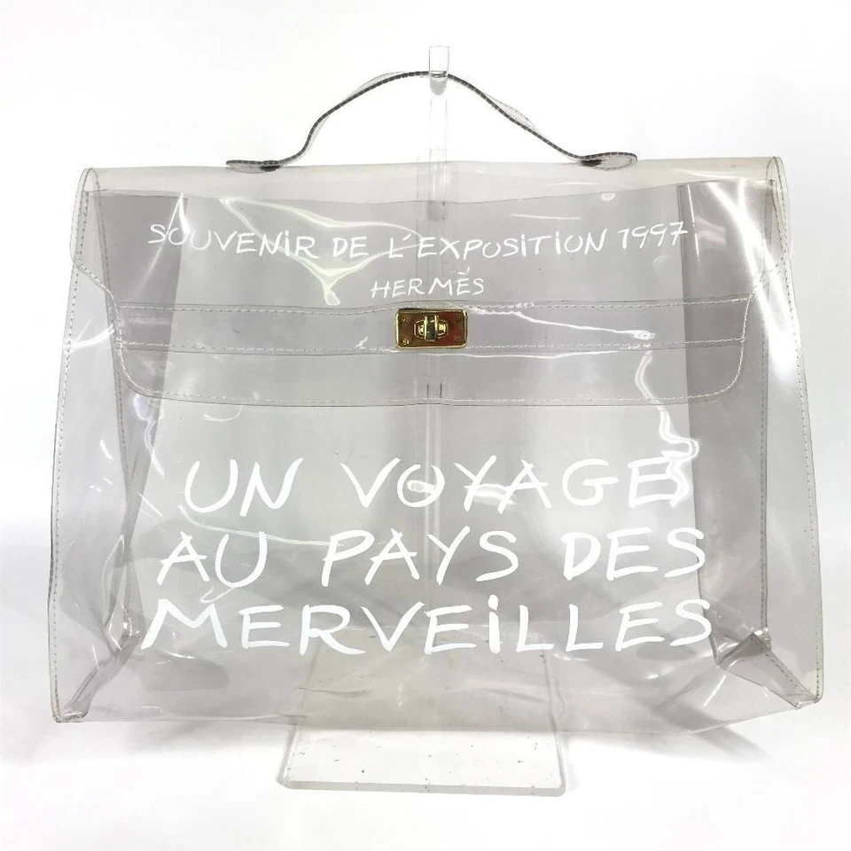 Bolso Kelly Hermes de Vinilo Transparente De Colección Raro Coleccionable Bolso de Lujo JP Foto 1 de 4