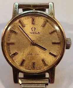 VINTAGE OMEGA GENEVE CAL 485 20MM WOMEN'S WATCH WORKS - Picture 1 of 12