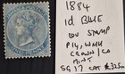 RARE 1884- Jamaica 1d blue QV stamp Perf 14 Mint SG17 Cat £375