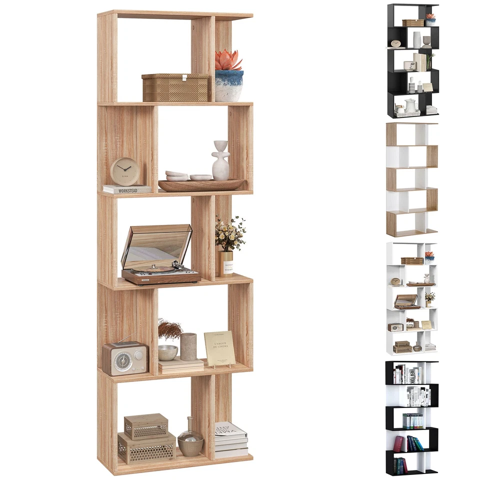 HOMCOM Scaffale Libreria a 60x24x184.5 cm 5 Ripiani in Legno - Immagine 1 di 1