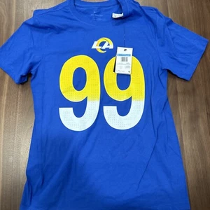 NEW Aaron Donald #99 Los Angeles Rams NIKE Blue Jersey Style T-Shirt Men's L - Picture 1 of 9