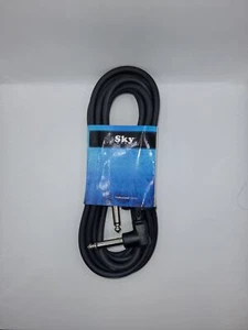 Nuevo cable de audio para instrumentos de ángulo recto de 1/4 a 1/4 10 pies - negro - cielo EE. UU. CC-102 - Imagen 1 de 3