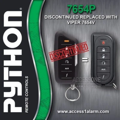Discontinued Python 7654P 1-Way SST 5-Button Replacement Remote Viper 7654V - Image 1 of 3
