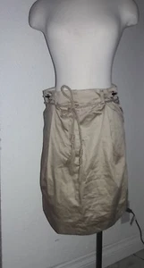VIKTOR & ROLF Midirock beige A-Linie Gr. 38 Seilgürtel 100% BAUMWOLLE  - Bild 1 von 8