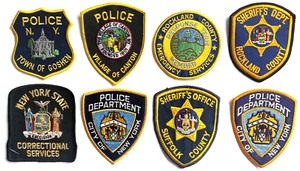 LOT OF 8 NEW VINTAGE OBSOLETE ASSORTED NEW YORK SHERIFF/ POLICE SHOULDER PATCHES - Picture 1 of 3