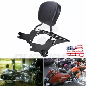 Detachable Backrest Sissy Bar w/Luggage Rack For Harley Touring Road King 97-08 - Foto 1 di 9