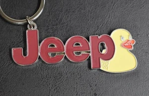 Red Jeep Rubber Duck metal key chain - Picture 1 of 3