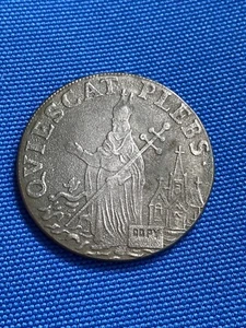 1678 St. Patrick Silver Farthing Copy. Large 1 1/2" Diameter Coin - Picture 1 of 6