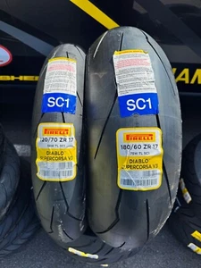 Pirelli Diablo Supercorsa V3 SC1 Motorcycle Race Track Tyres 120/70-17 180/60-17 - Picture 1 of 1