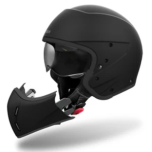 Airoh J110 Convertible ECE2206 Motorcycle Motorbike Helmet Matt Black - Picture 1 of 7